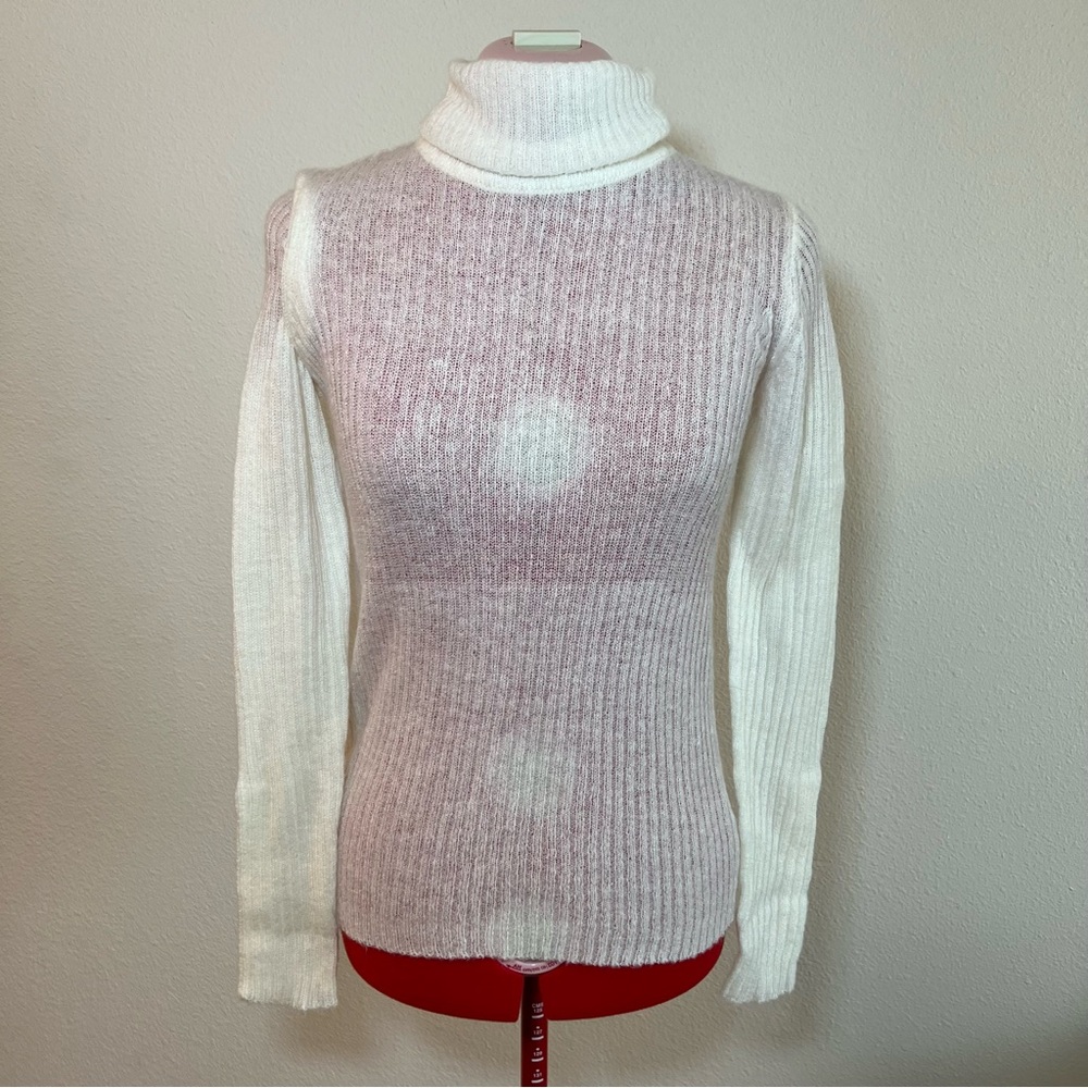 Gianni Bini Turtleneck Sweater Long Sleeve Off White Size Small